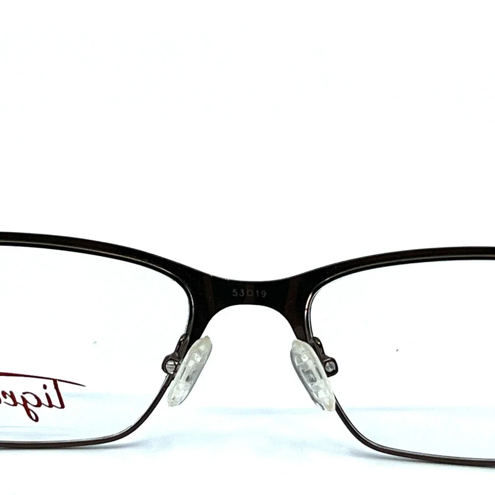 Tigress TGS114 Eyeglasses Shiny Brown Rectangular Full Rim Frames 53[]19 135